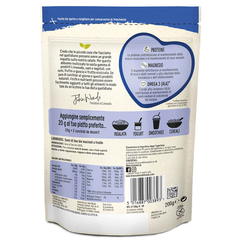 SEMI LINO MACINATI LINWOODS 200G