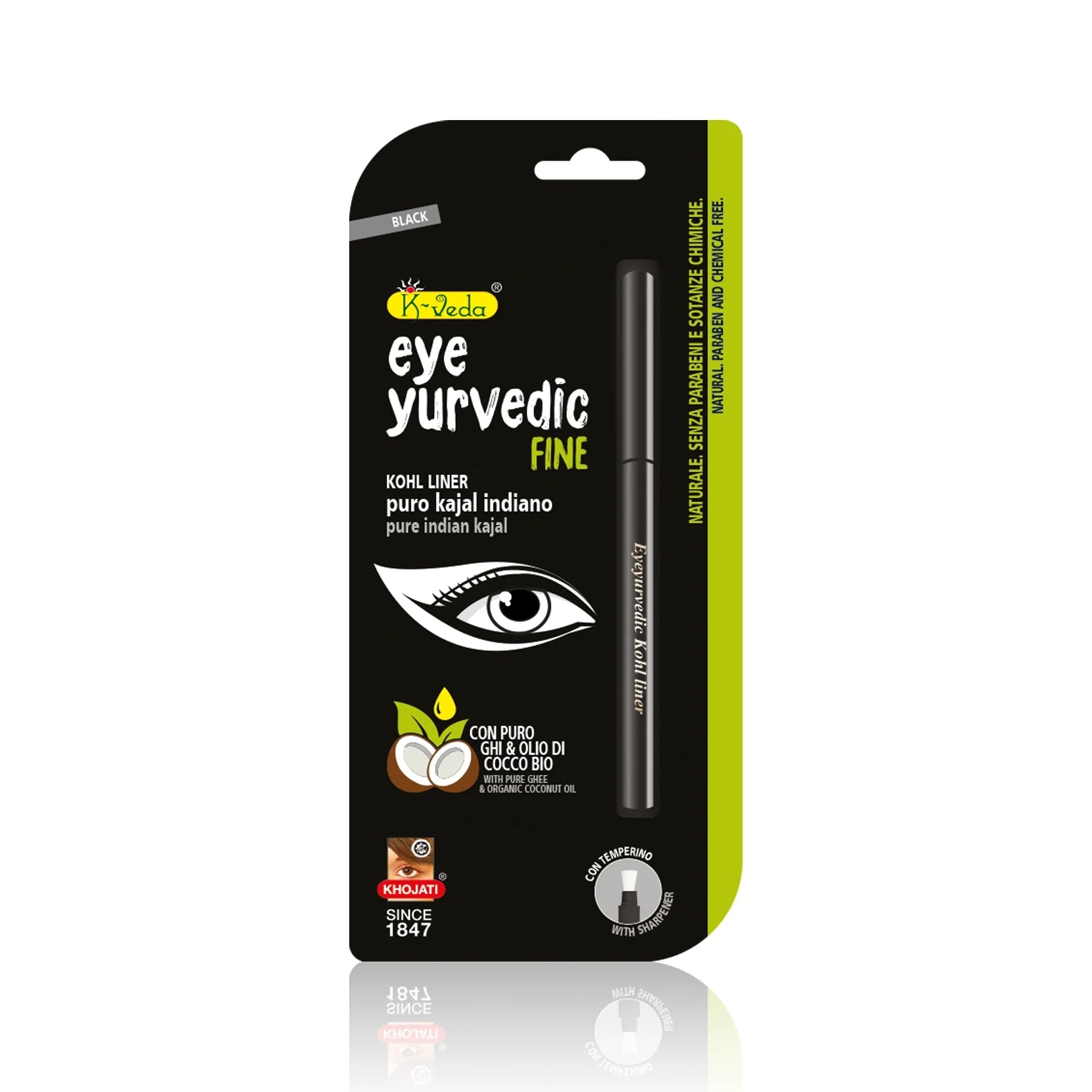 EYEURVEDIC FINE KOHL L PURO KAJAL BLACK INDIANO
