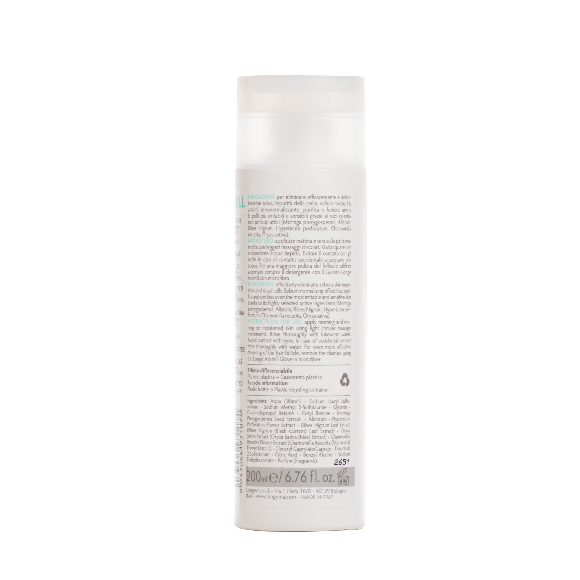 LONGE ACKMILL DETERGENTI PELLI IMPURE E GRASSE