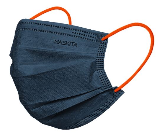 MASCHERINA 3 VELI BLU ELASTICO ARANCIO FLUO 1 PEZZO