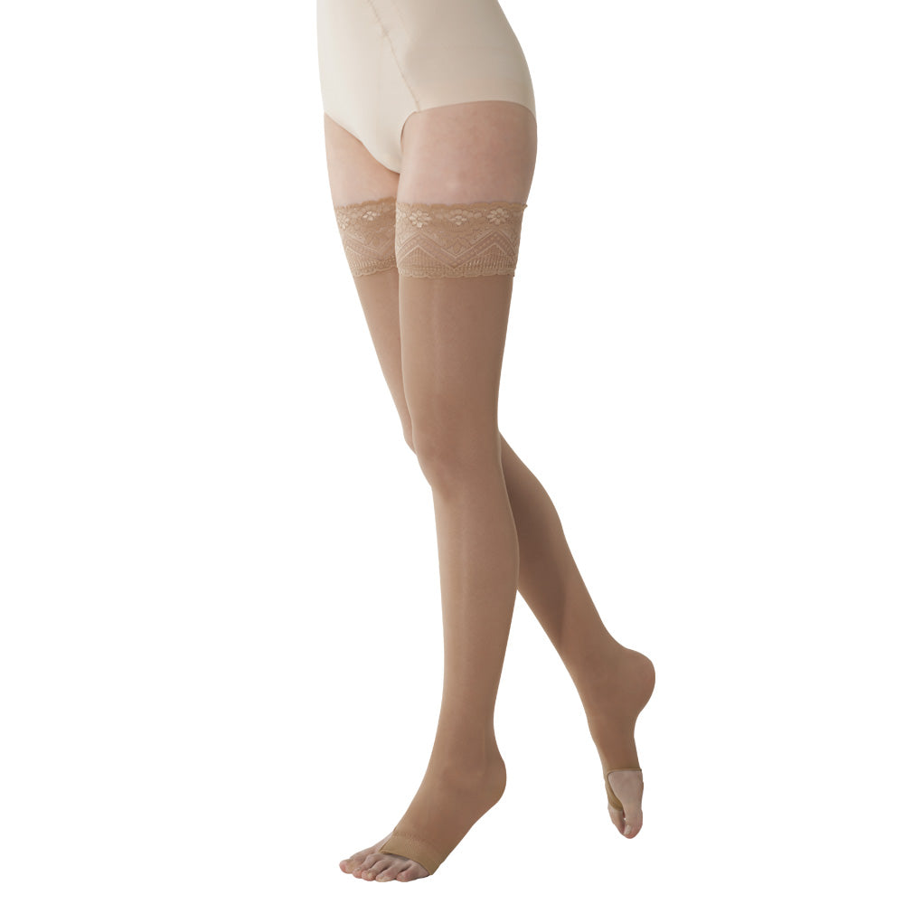 MARILYN SHEER 70 AUTOREGGENTE OPEN TOE XL CAMEL
