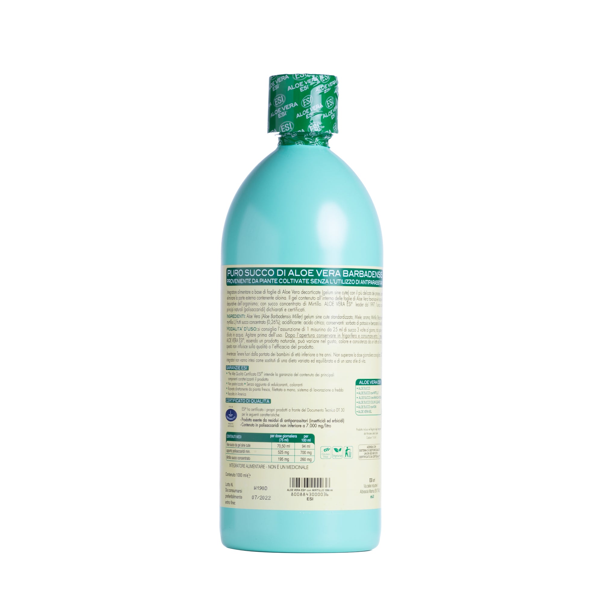 aloe vera succo mirtillo