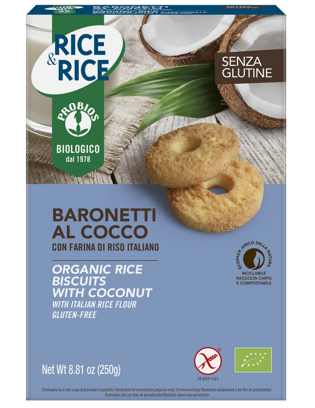 BISCOTTI BARONETTI COCCO BIO 250GR