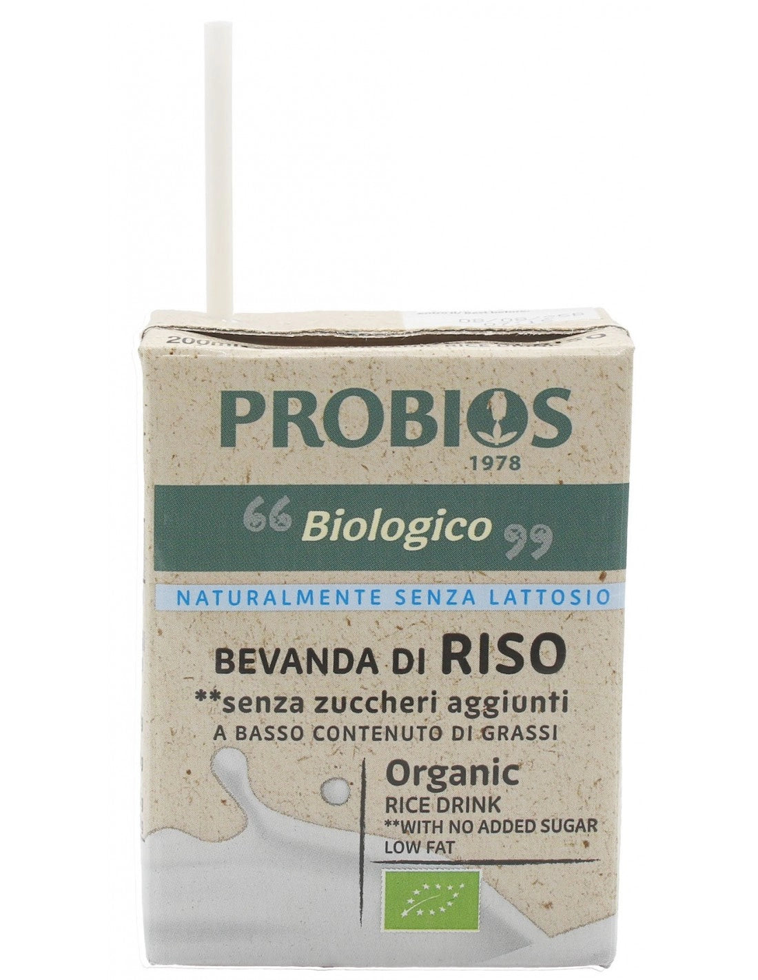 BEVANDA DI RISO AL NATURALE CON CANNUCCIA 200 ML