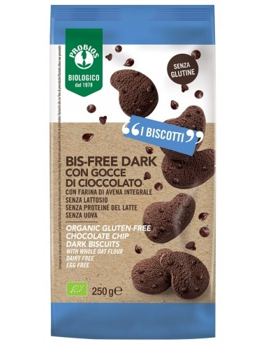 PROBIOS BISCOTTI BIS-FREE GOCCE DI CIOCCOLATO DARK 250G