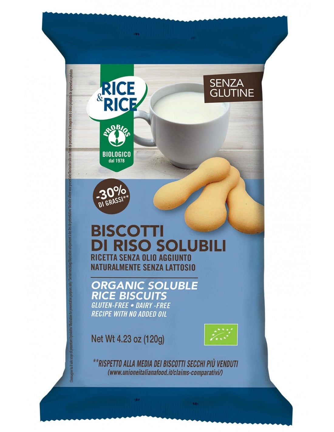 BISCOTTI DI RISO SOLUBILI SENZA GLUTINE 120GR