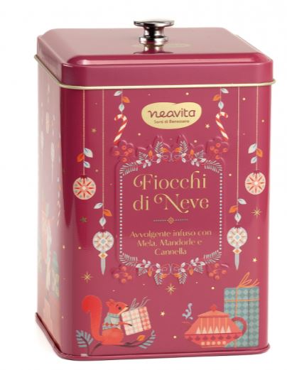 INFUSO FIOCCHI DI NEVE IN BISCOTTIERA TIN ROSSA 15 FILTROSCRIGNO