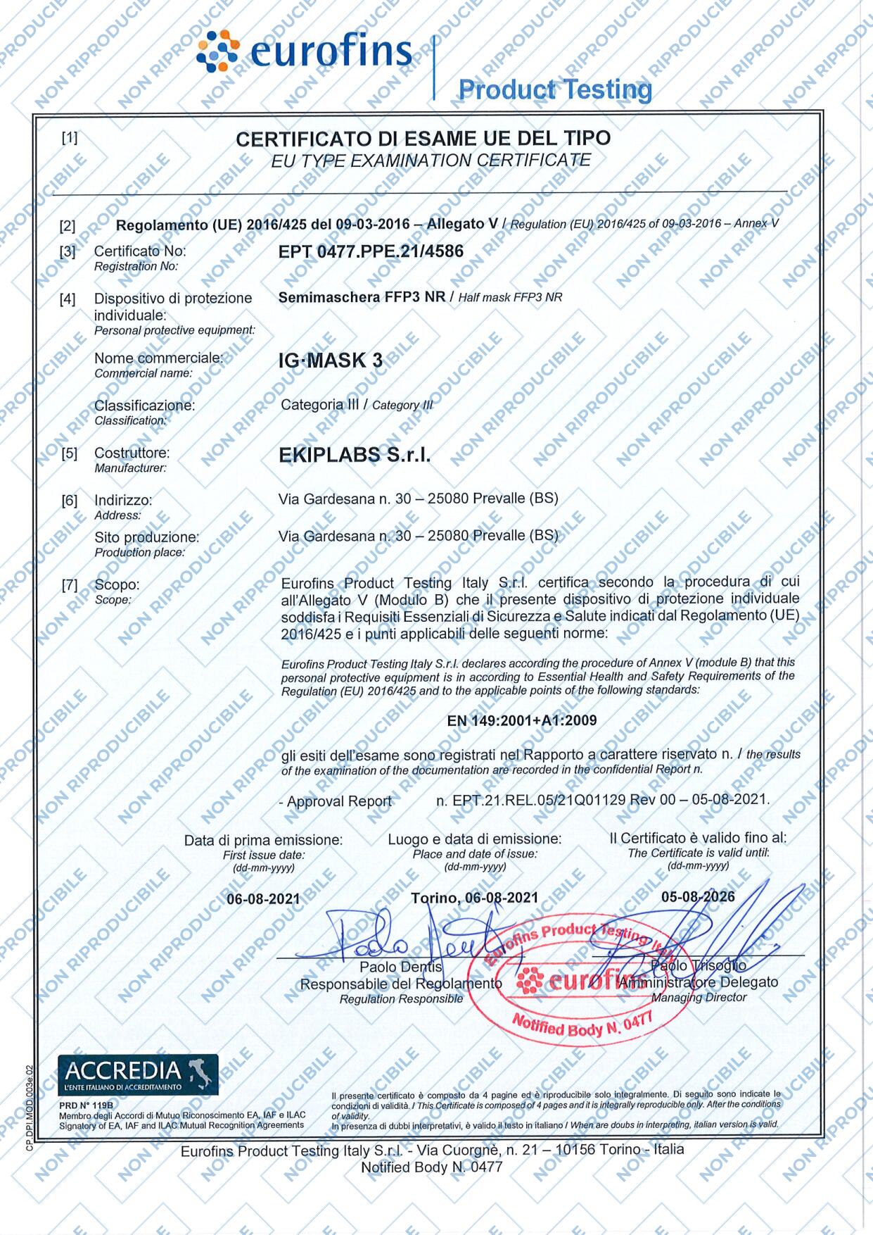 MASCHERINA FFP3 FUCSIA IG MASK (EKIPLABS)