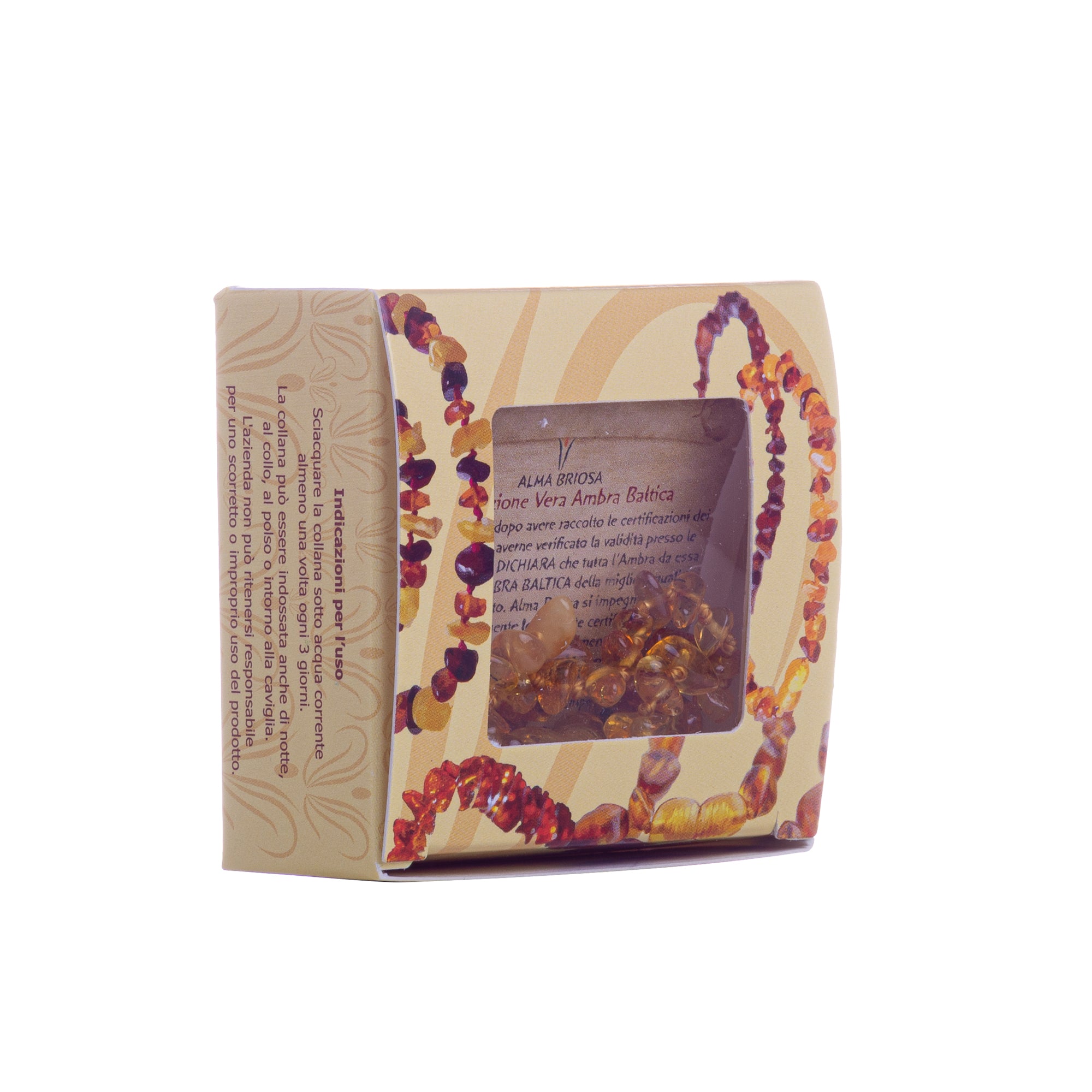 Almababy collanina ambra baby color miele