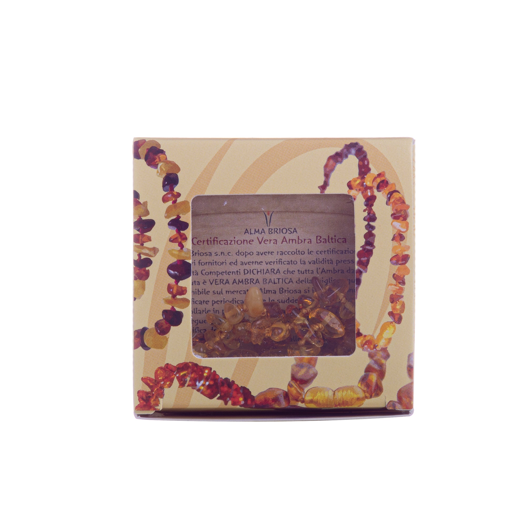 Almababy collanina ambra baby color miele