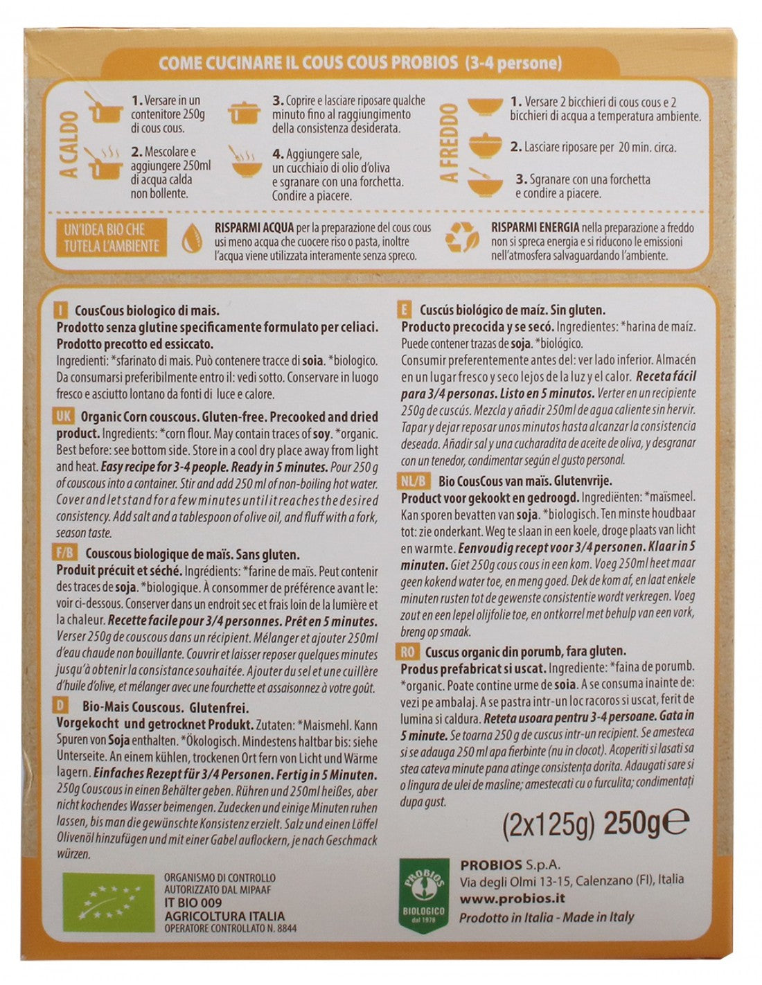 EASY COUS COUS MAIS 2X125G