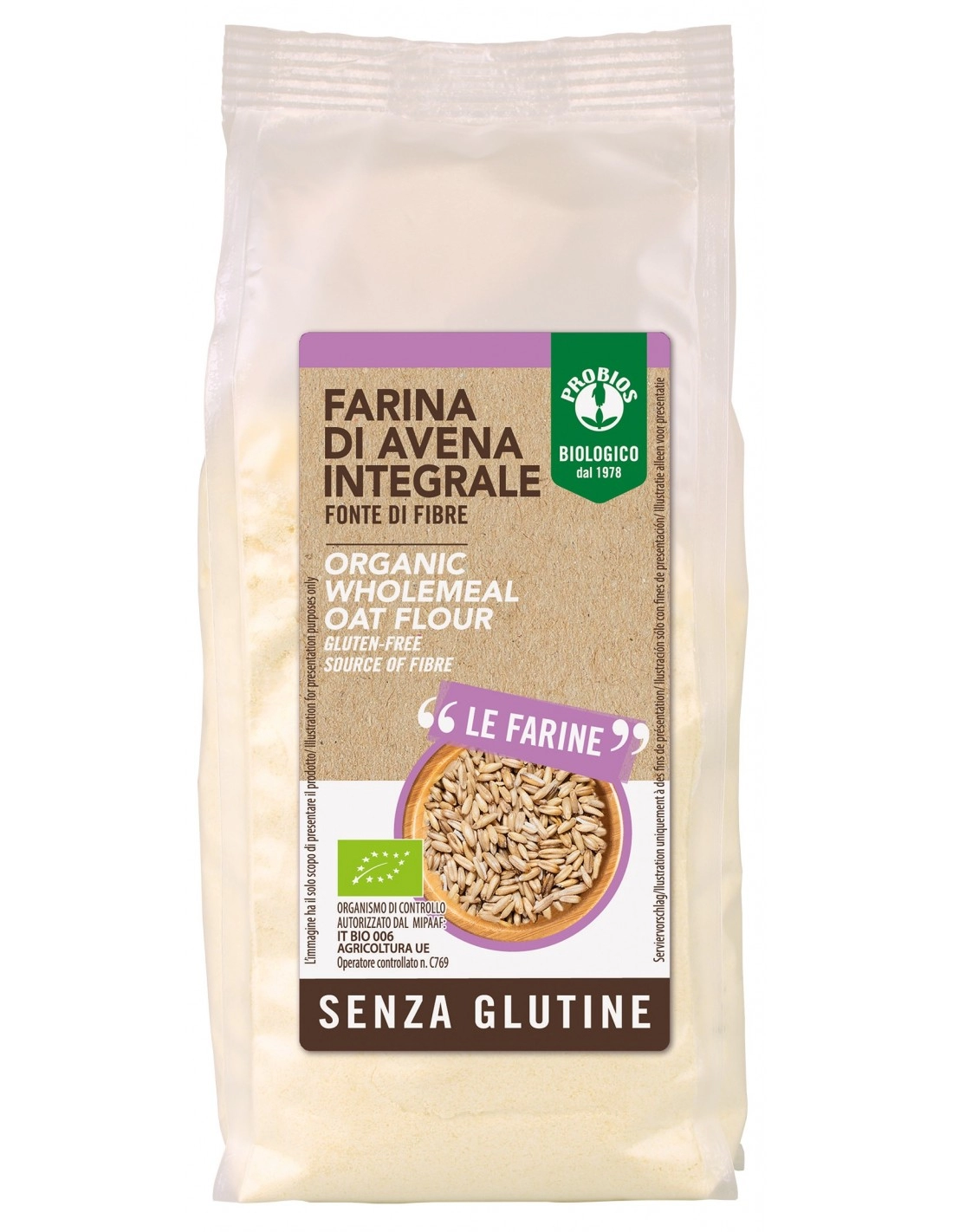 FARINA AVENA INTEGRALE SENZA GLUTINE 375G