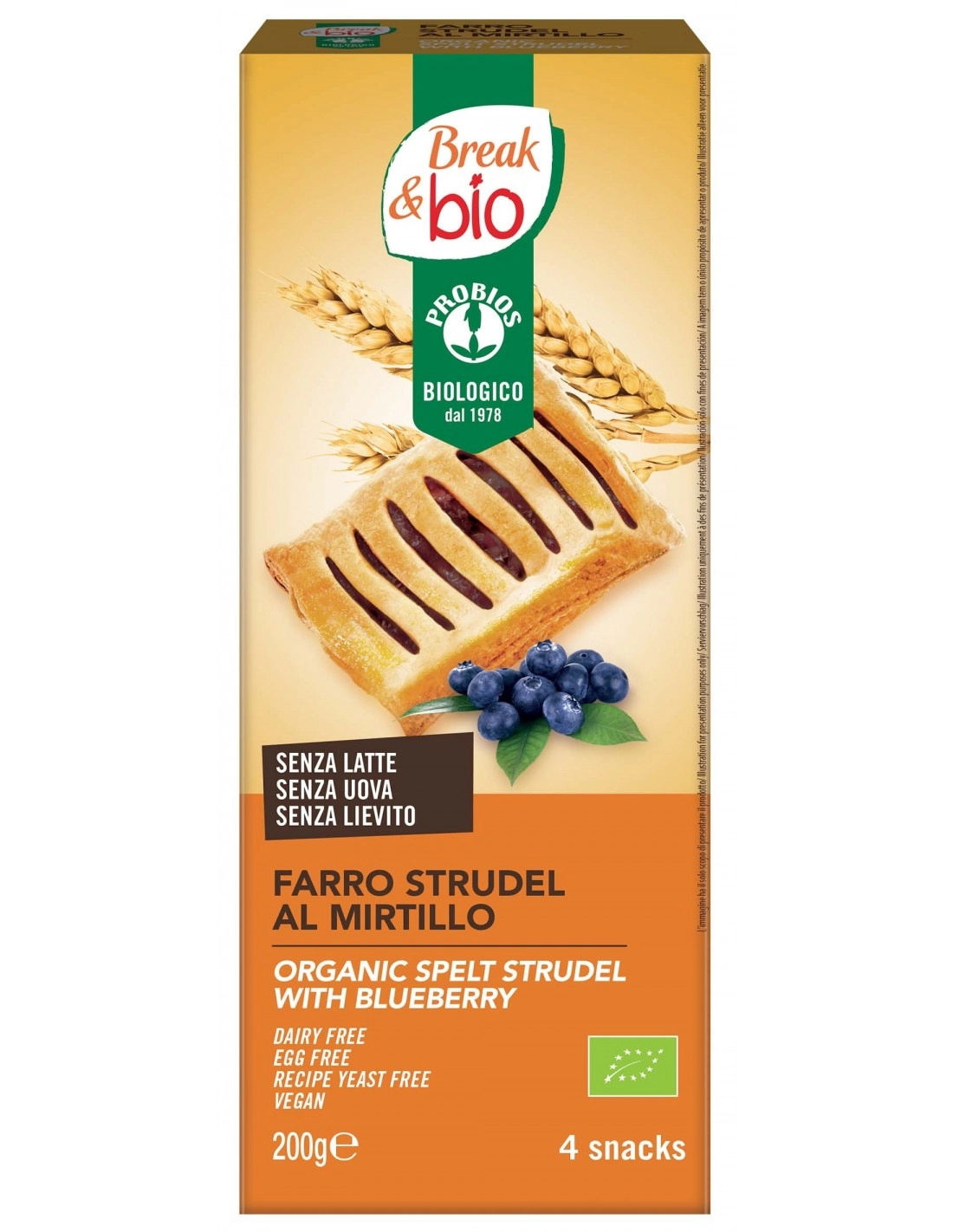 STRUDEL AL FARRO E MIRTILLO 4X50G