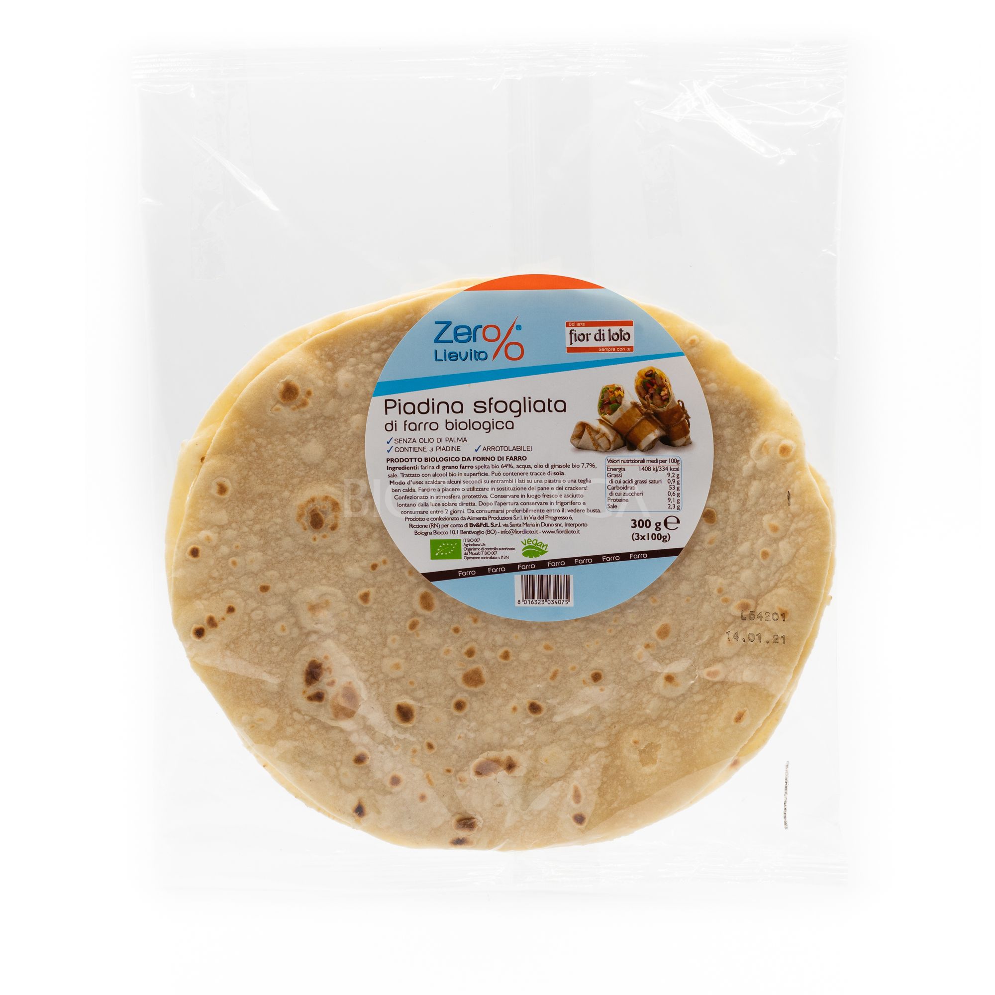 PIADINA SFOGLIATA FARRO 3 PIADINE