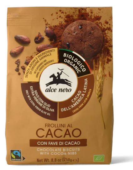 ALCE NERO FROLLINI CACAO CON FAVE DI CACAO 250G