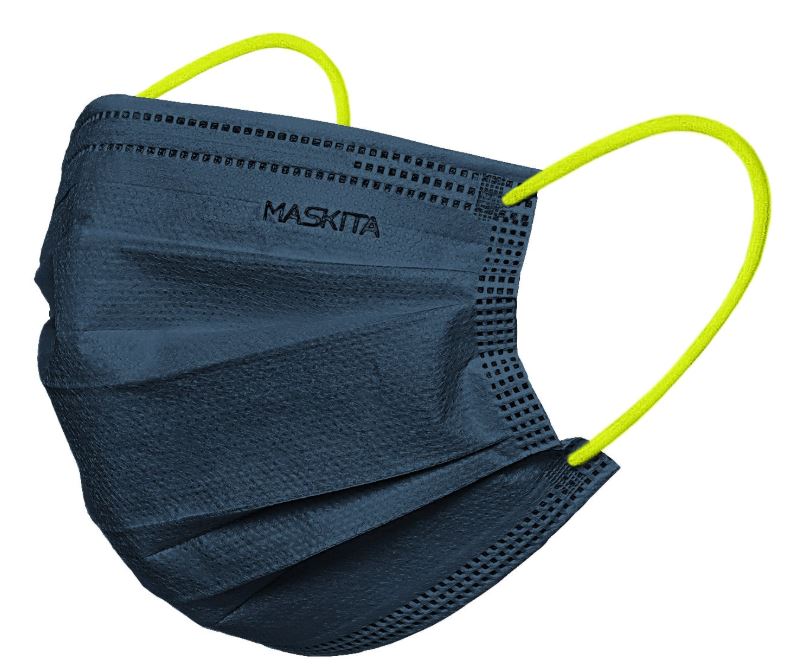 MASCHERINA 3VELI BLU ELASTICI GIALLO FLUO MASKITA 10 PEZZI