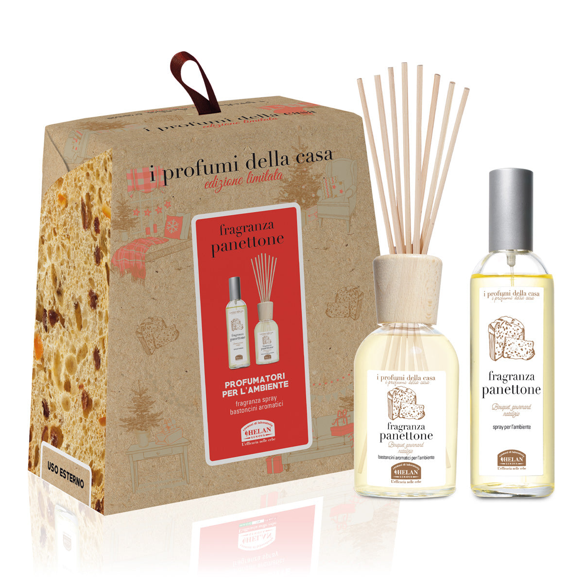PROFUMI CASA SET PANETTONE DIFFUSORE+SPRAY 100ML+100ML