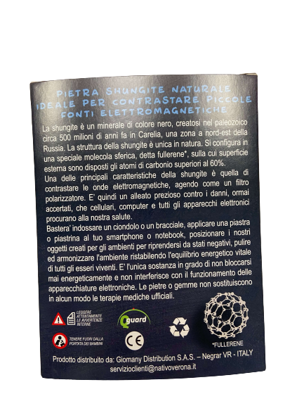 CUBO GRANDE LATO 6CM SHUNGITE NATURALE PER AMBIENTI