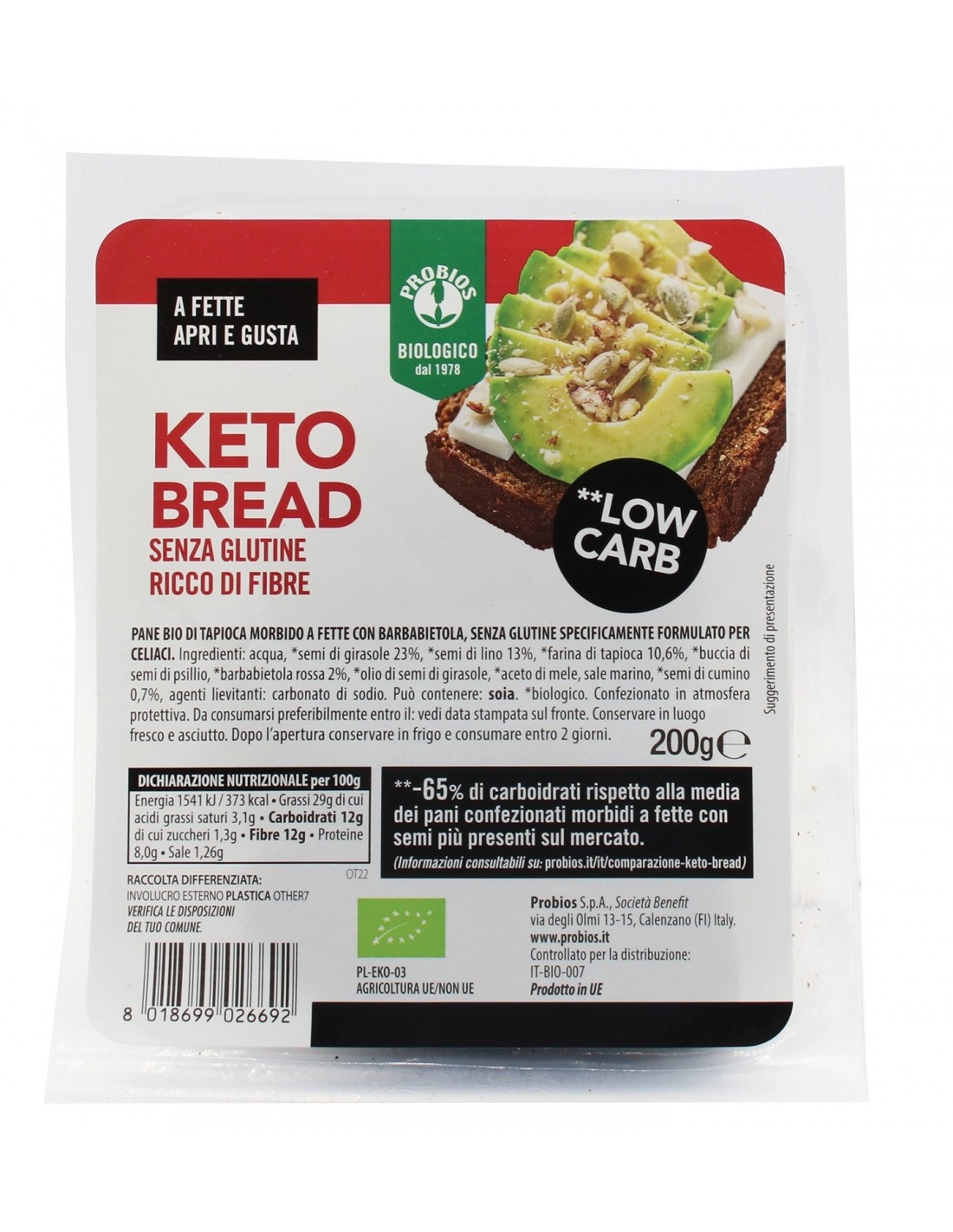 KETO BREAD SENZA GLUTINE 200G