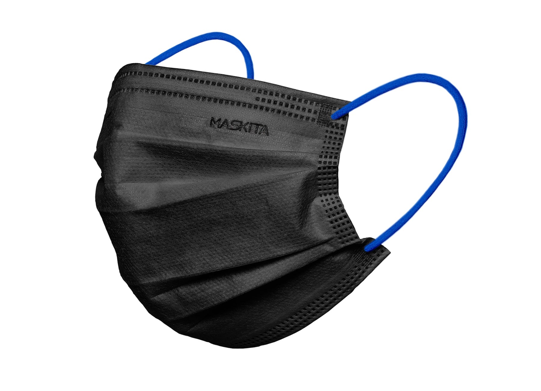 MASCHERINA 3 VELI 10 PEZZI NERA/ELASTICI BLU ROYAL MASKITA - DM
