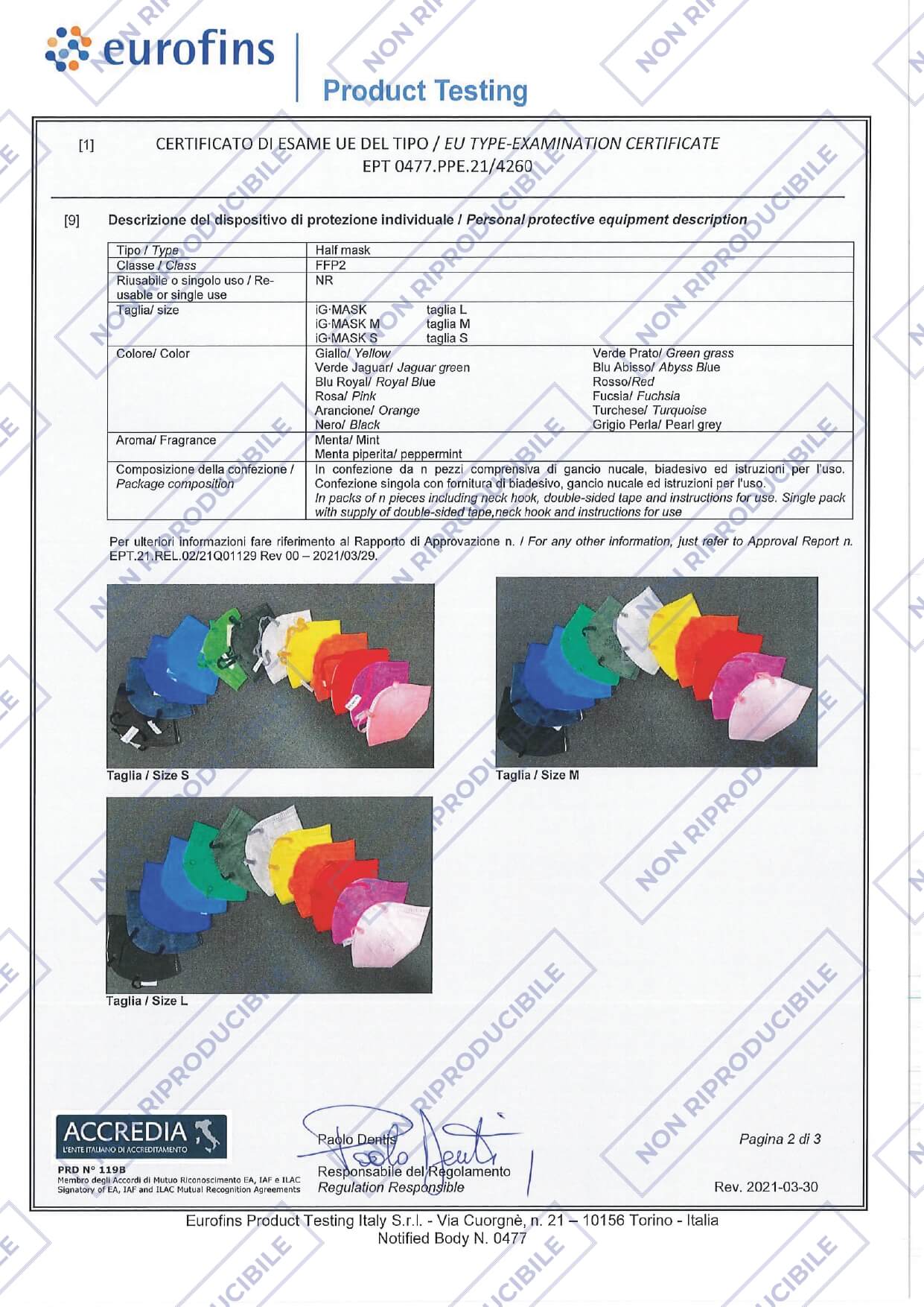 MASCHERINA FFP2 CILIEGIA TAGLIA M IG MASK (EKIP LABS) - DPI