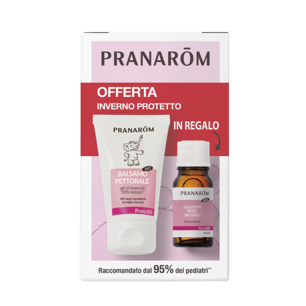 PRANAROM COFANETTO BEBE BALSAMO PETTORALE 40 ML + PRANABEBE DIFESE IMMUNITARIE NATURALI OLIO MASSAGGIO 10 ML OMAGGIO