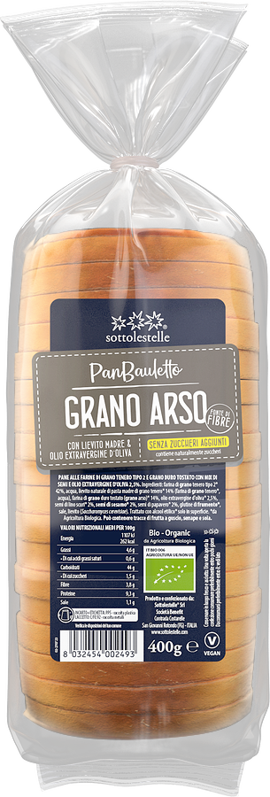 PANE BAULETTO GRANO ARSO 400G