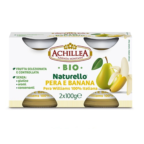ACHILLEA NATURELLO PERA E BANANA BIO 2X100G