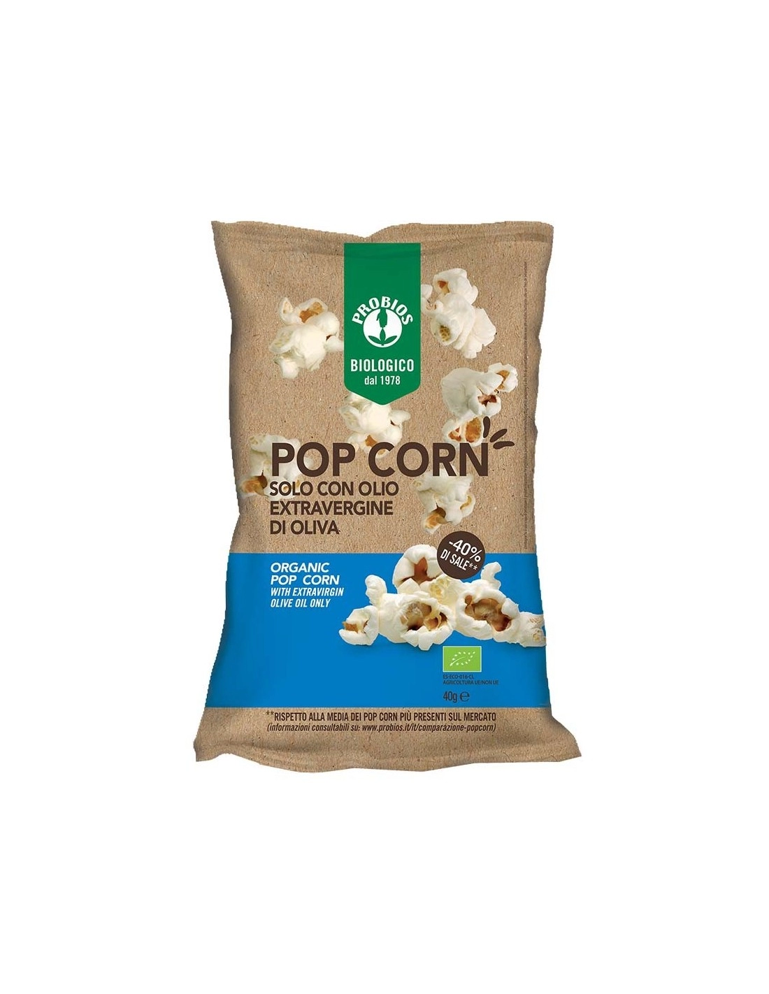 PROBIOS POP CORN OLIO EVO 40G