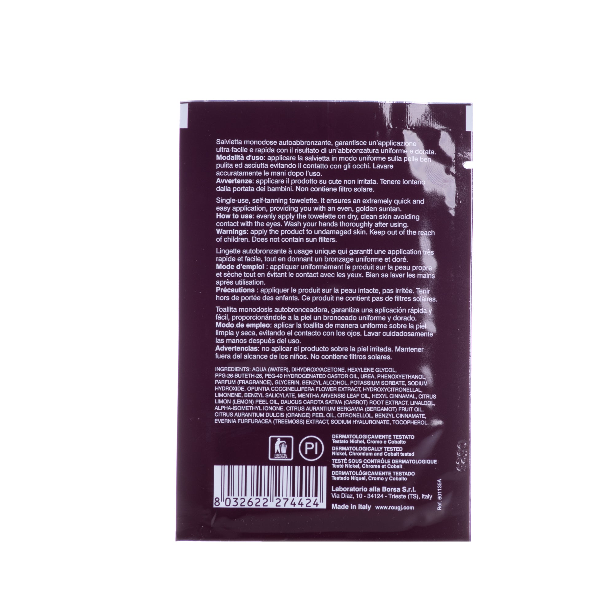 ROUGJ SALVIETTE AUTOABBRONZANTI VISO 10ML