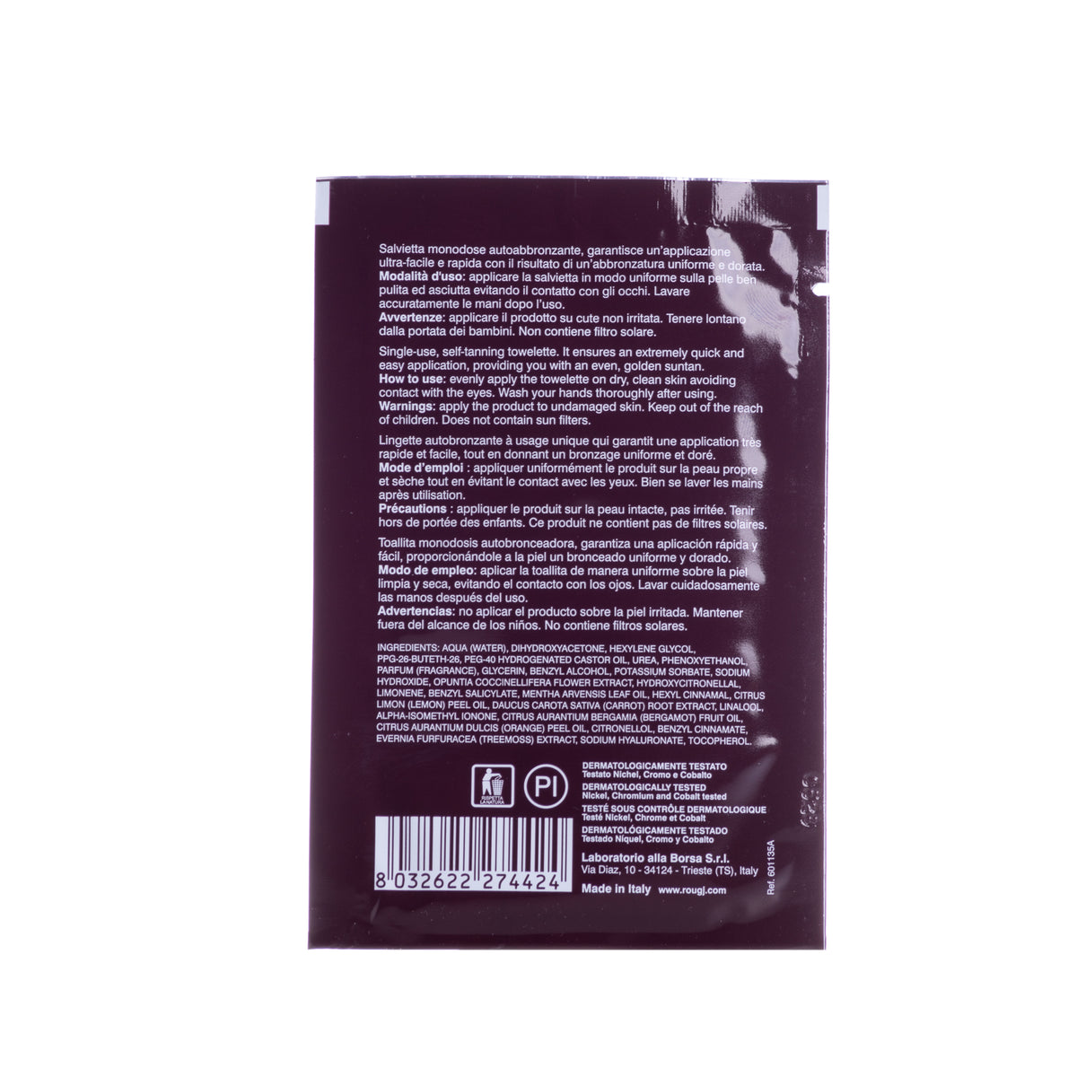 ROUGJ SALVIETTE AUTOABBRONZANTI VISO 10ML