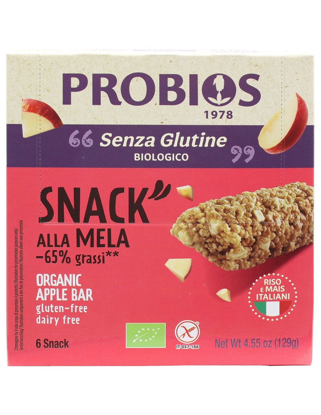 SNACK ALLA MELA SENZA GLUTINE 6X21GR
