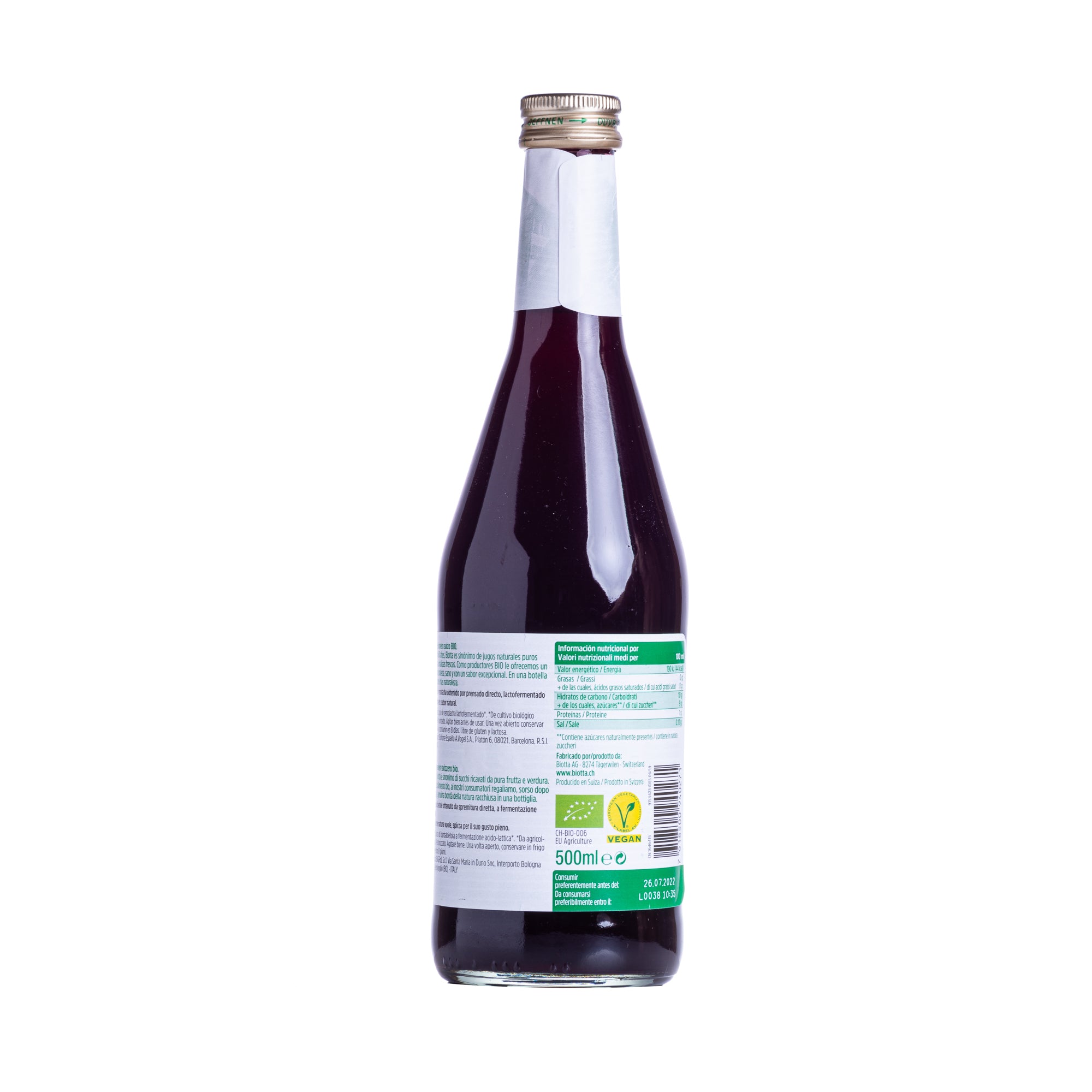 SUCCO BARBABIETOLA BIOTTA 500ML