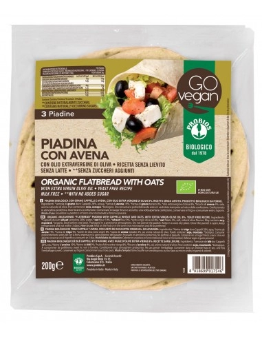 PIADINA VEGAN CON FARINA AVENA 200G