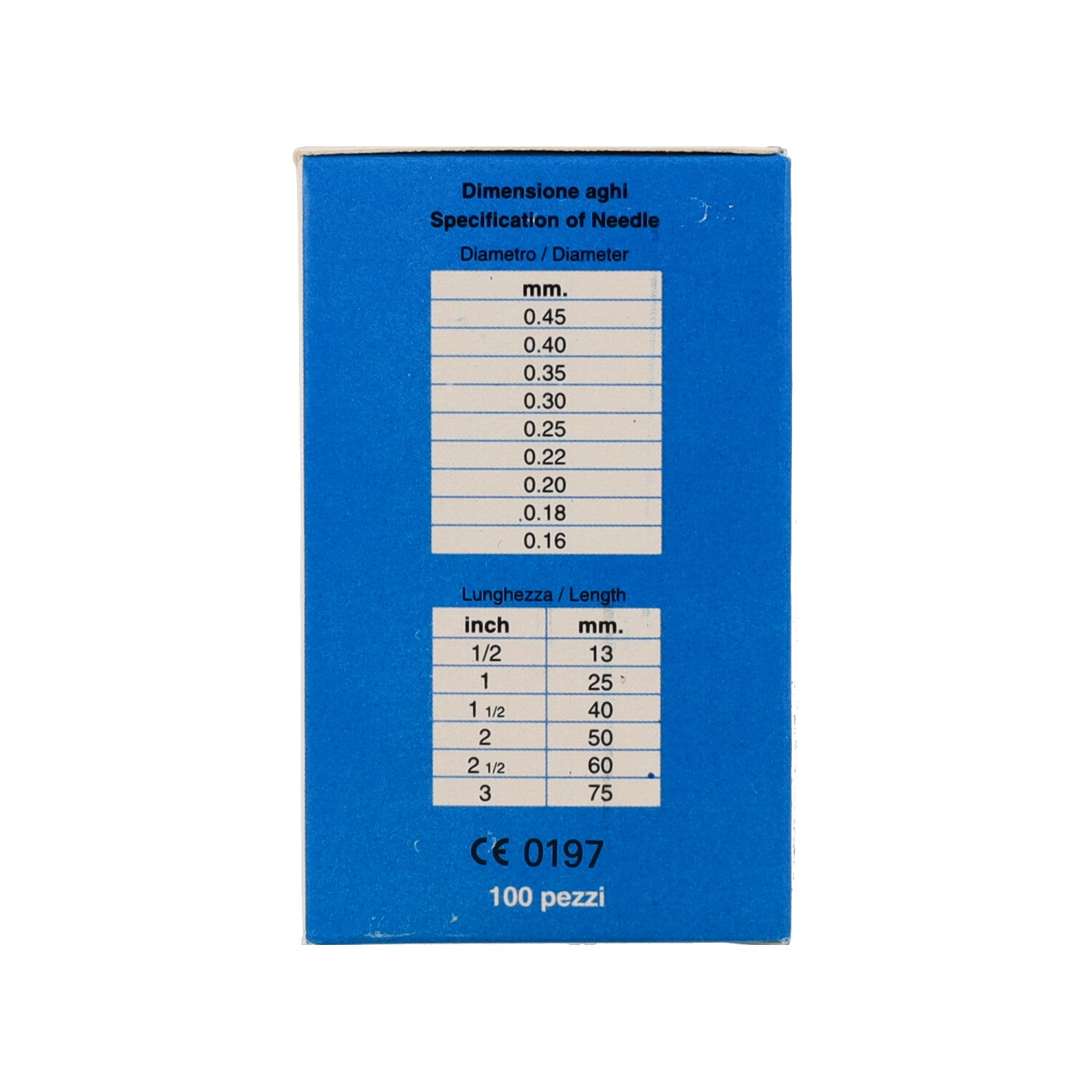 AGHI PER AGOPUNTURA 0 25X25MM CON TUBO