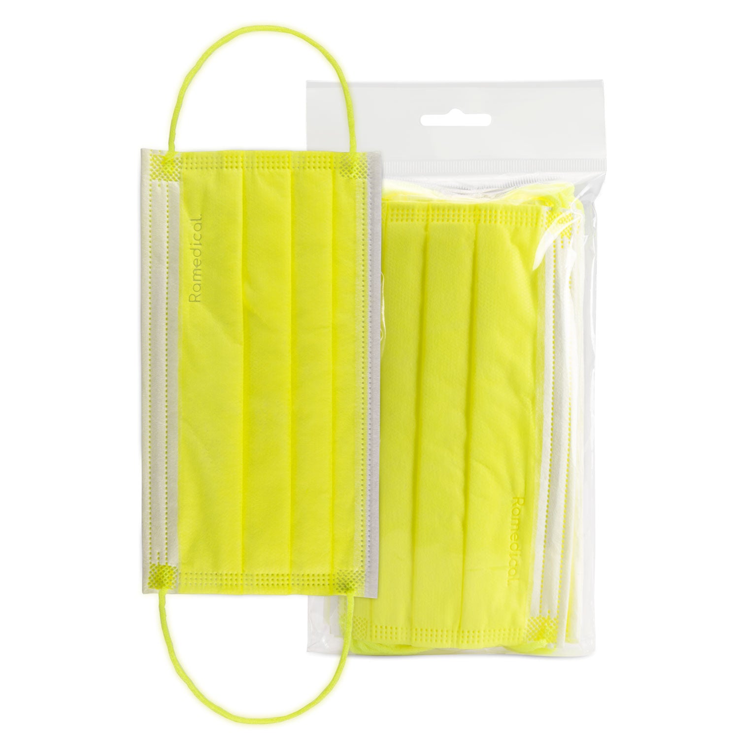 MASCHERINA 3VELI 10PZ GIALLO FLUO RAMEDICAL