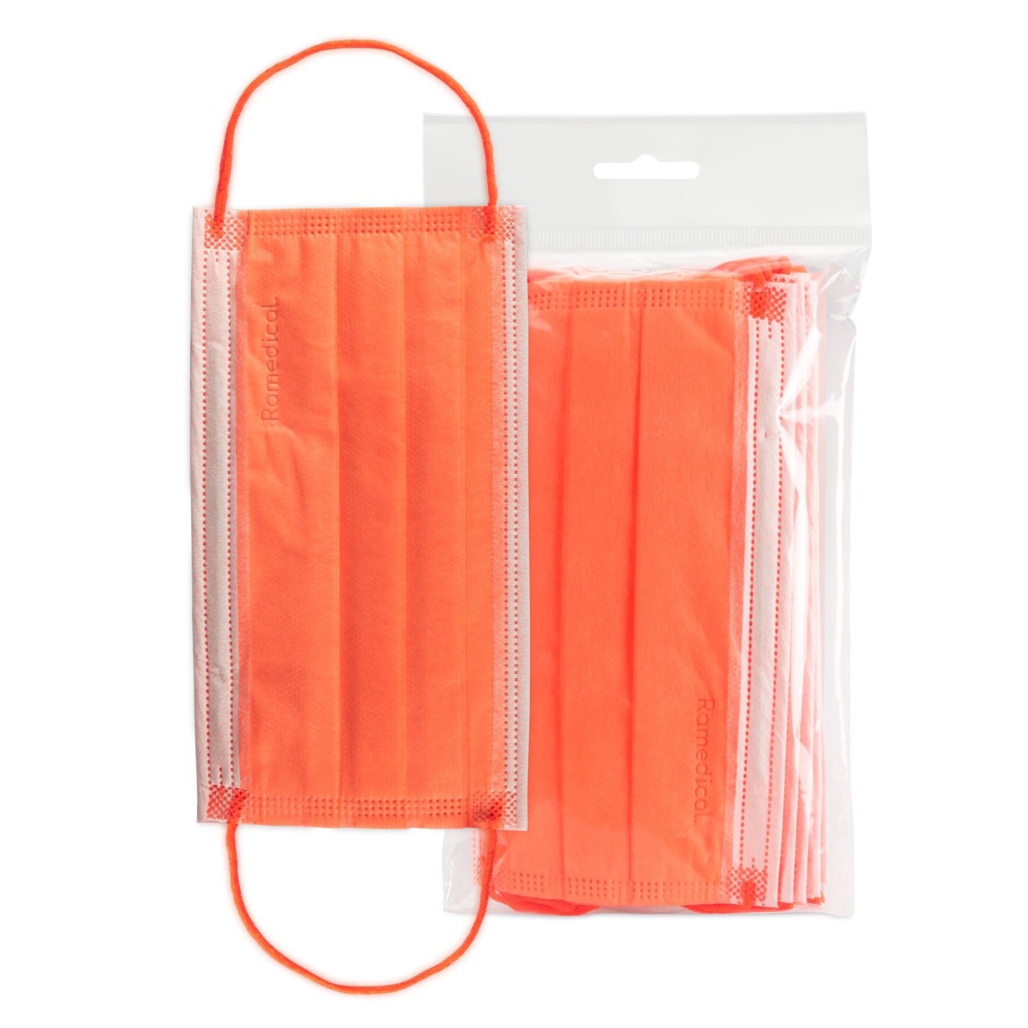 MASCHERINA 3VELI ARANCIO FLUO RAMEDICAL  10 pezzi