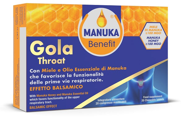 MANUKA BENEFIT GOLA THROAT 20 COMPRESSE