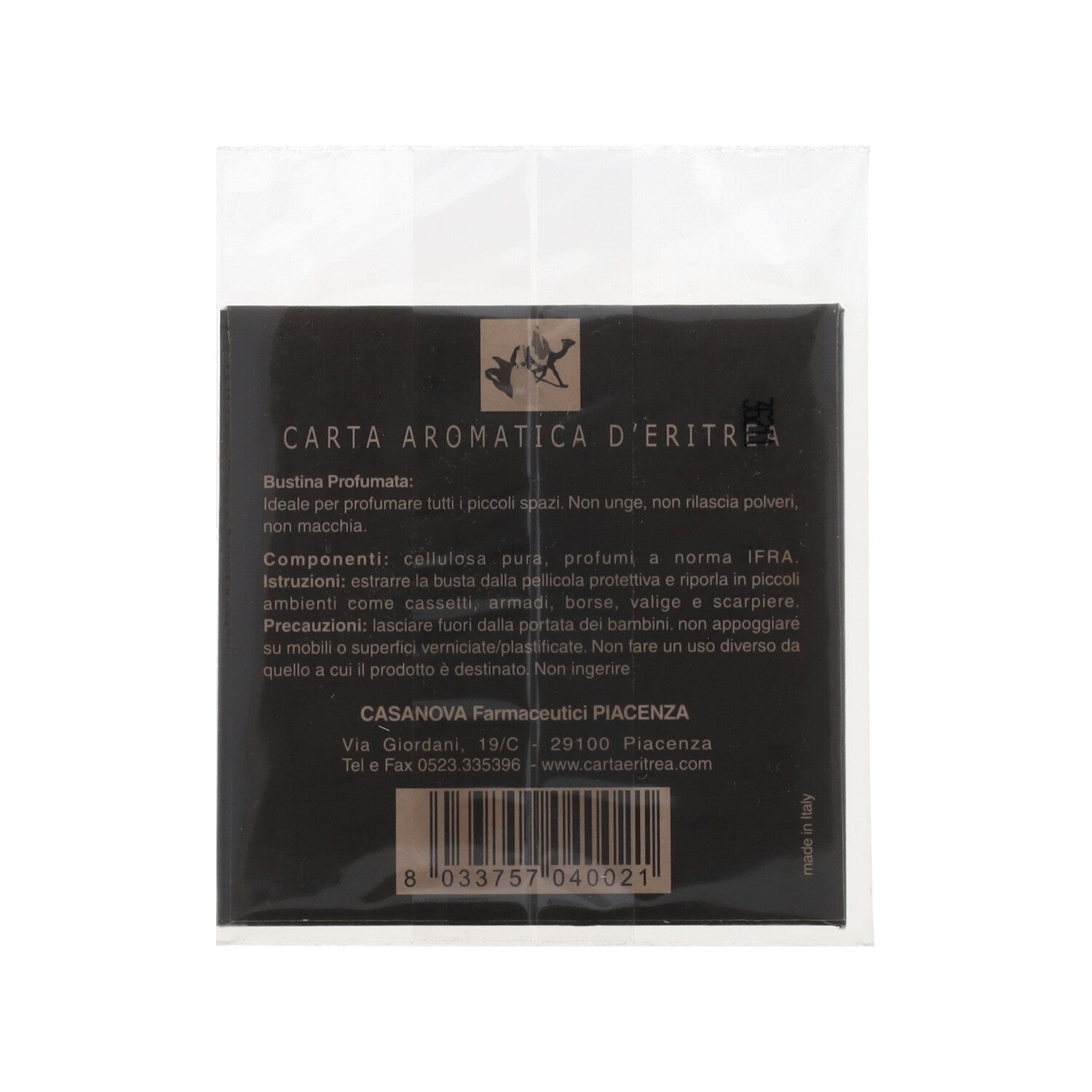 CARTA AROMATICA D'ERITREA BUSTA PER CASSETTI O PER PICCOLI AMBIENTI CASANOVA
