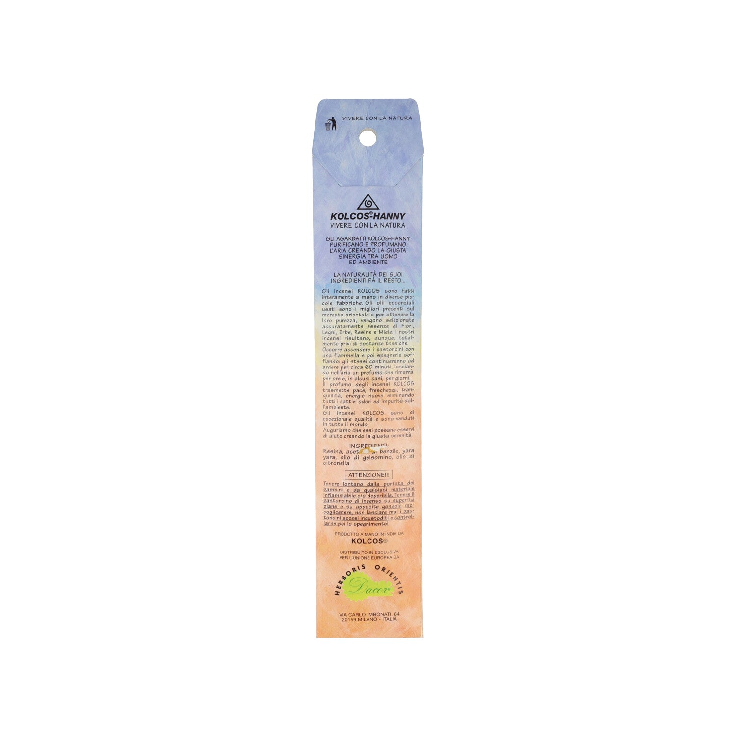 INCENSO AL GELSOMINO KOLCOS HANNY 15 STICK