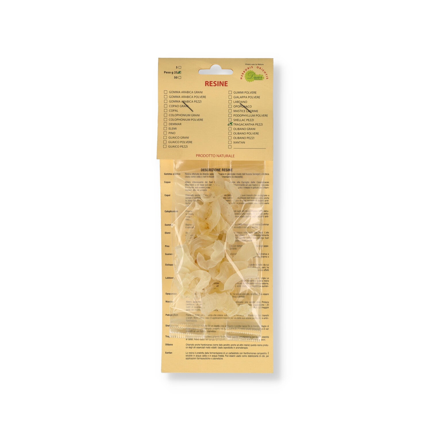 TRAGACANTHA RESINA POLVERE 25G