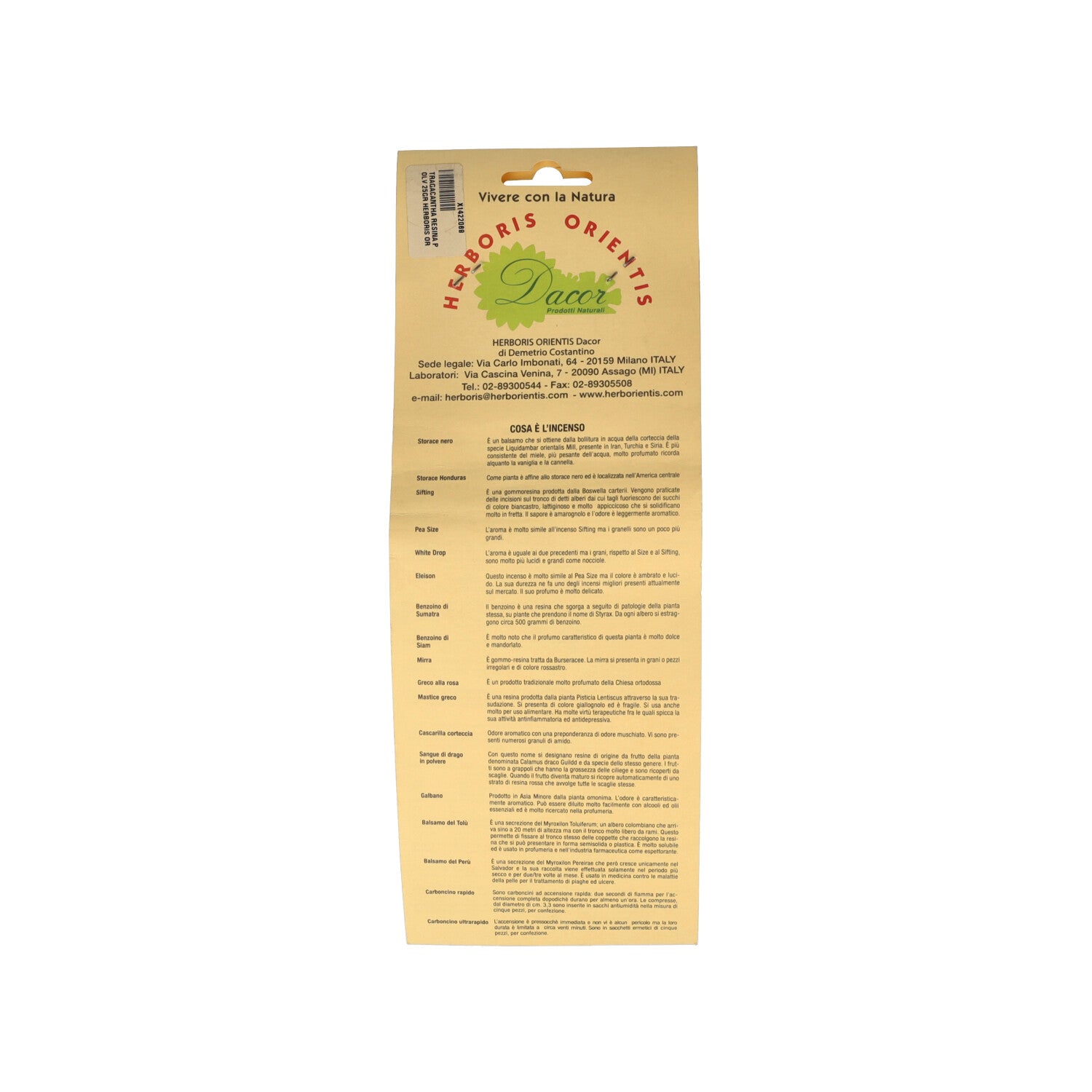 TRAGACANTHA RESINA POLVERE 25G