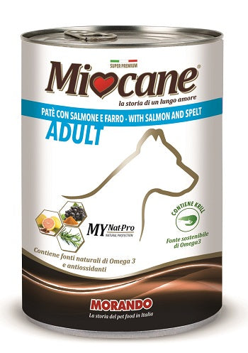 MIOCANE PATE' SALMONE E FARRO 400 G