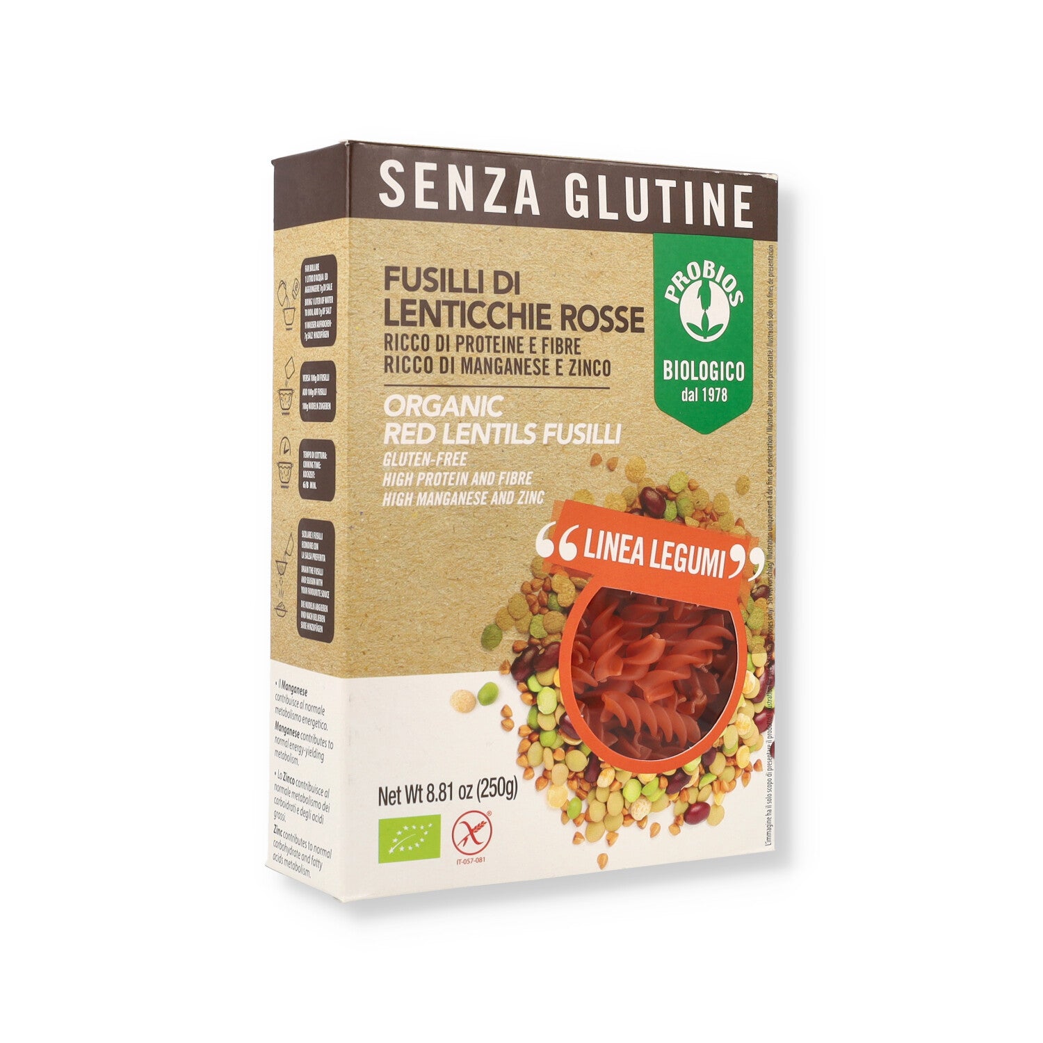 FUSILLI 100% LENTICCHIE ROSSE 250G