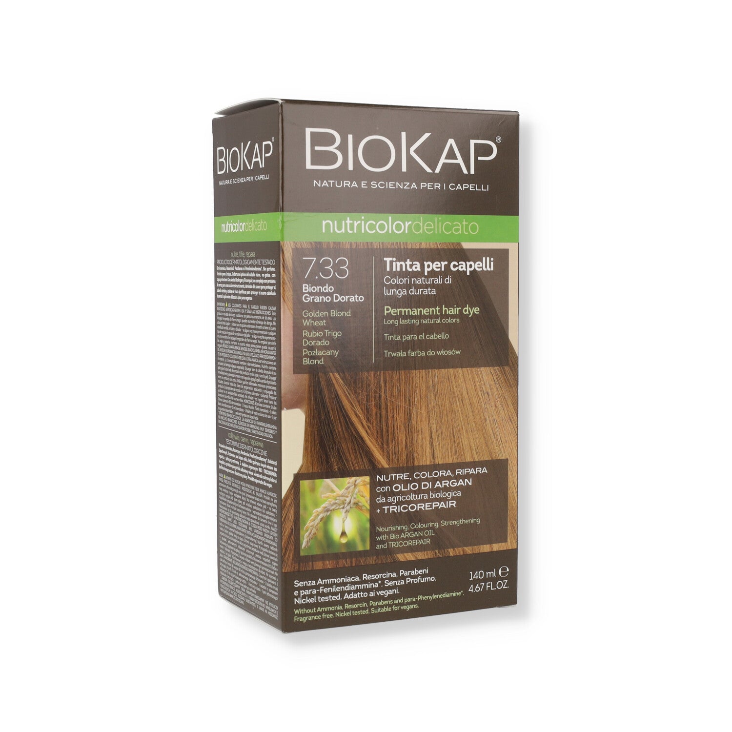 BIOKAP NUTRICOLOR DELICATO 7,33 BIONDO GRANO DORATO