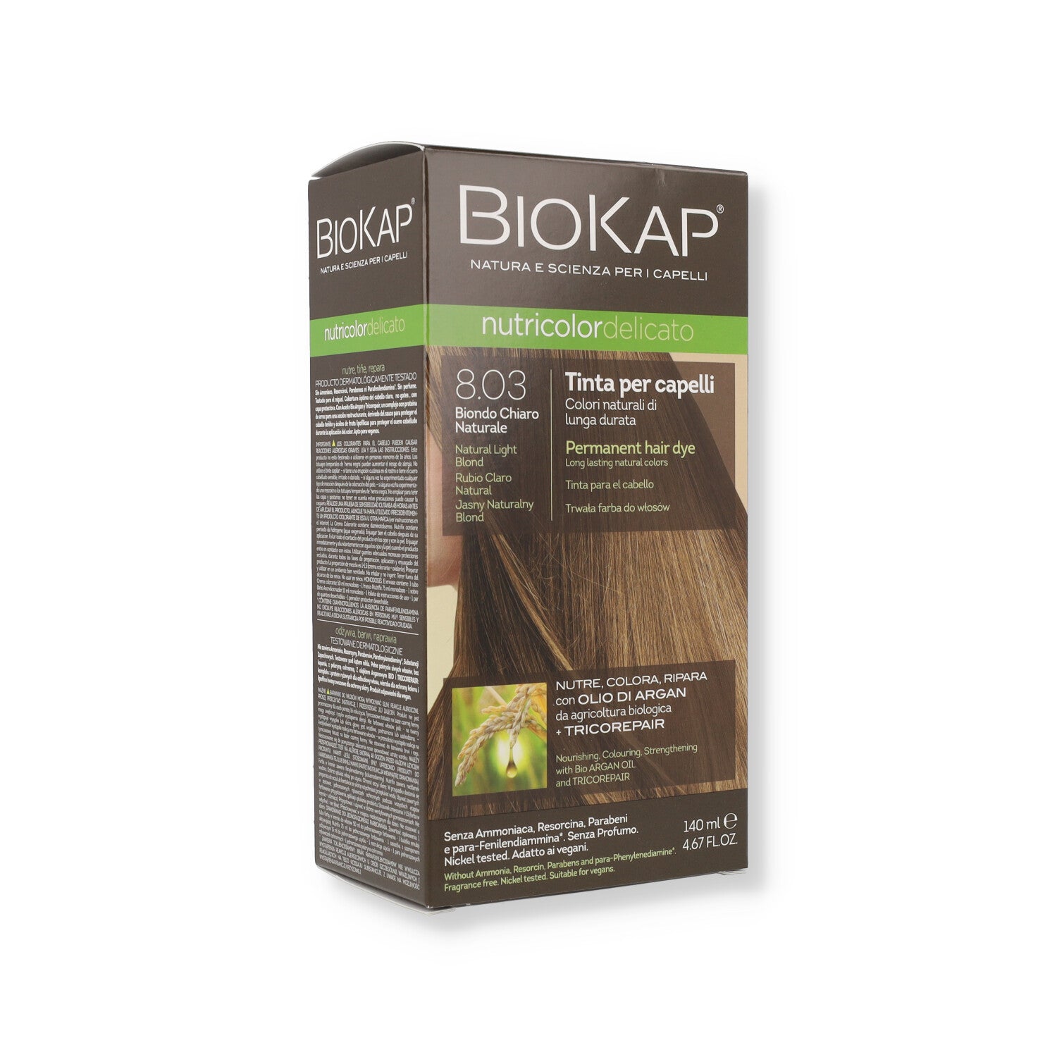 BIOKAP NUTRICOLOR DELICATO 8,03 BIONDO CHIARO NATURALE