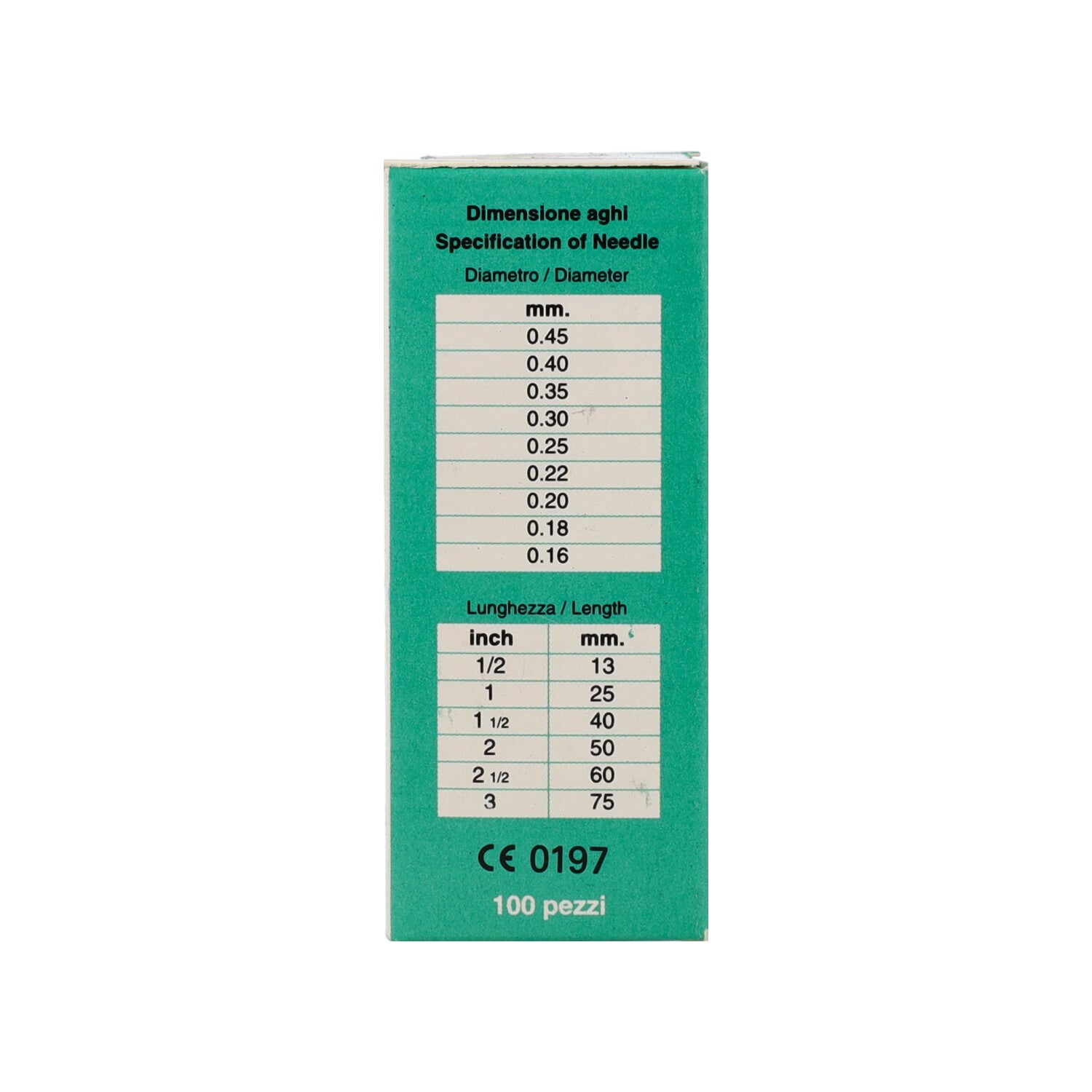 AGHI PER AGOPUNTURA 0 25X15MM SENZA TUBO