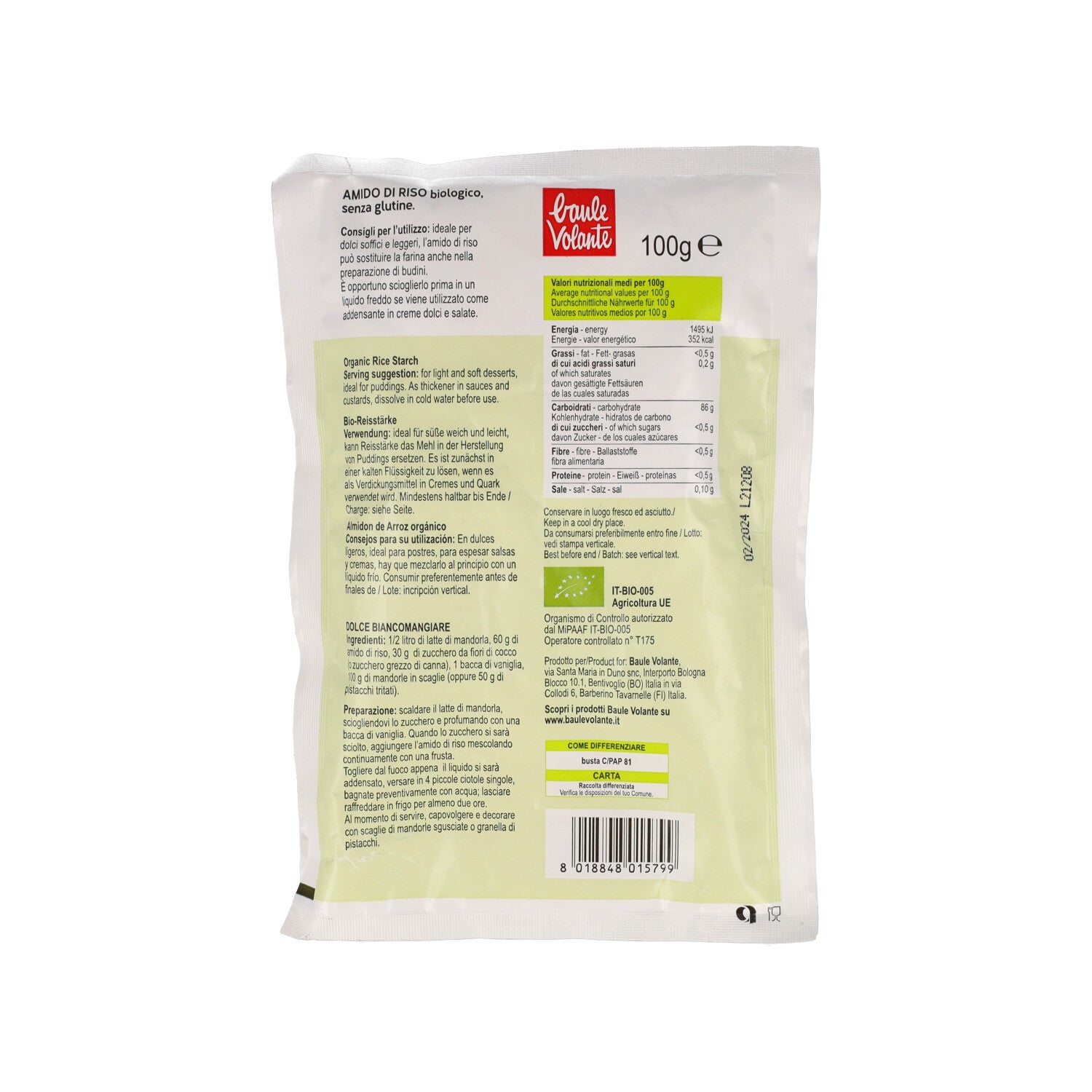 AMIDO DI RISO SENZA GLUTINE 100G