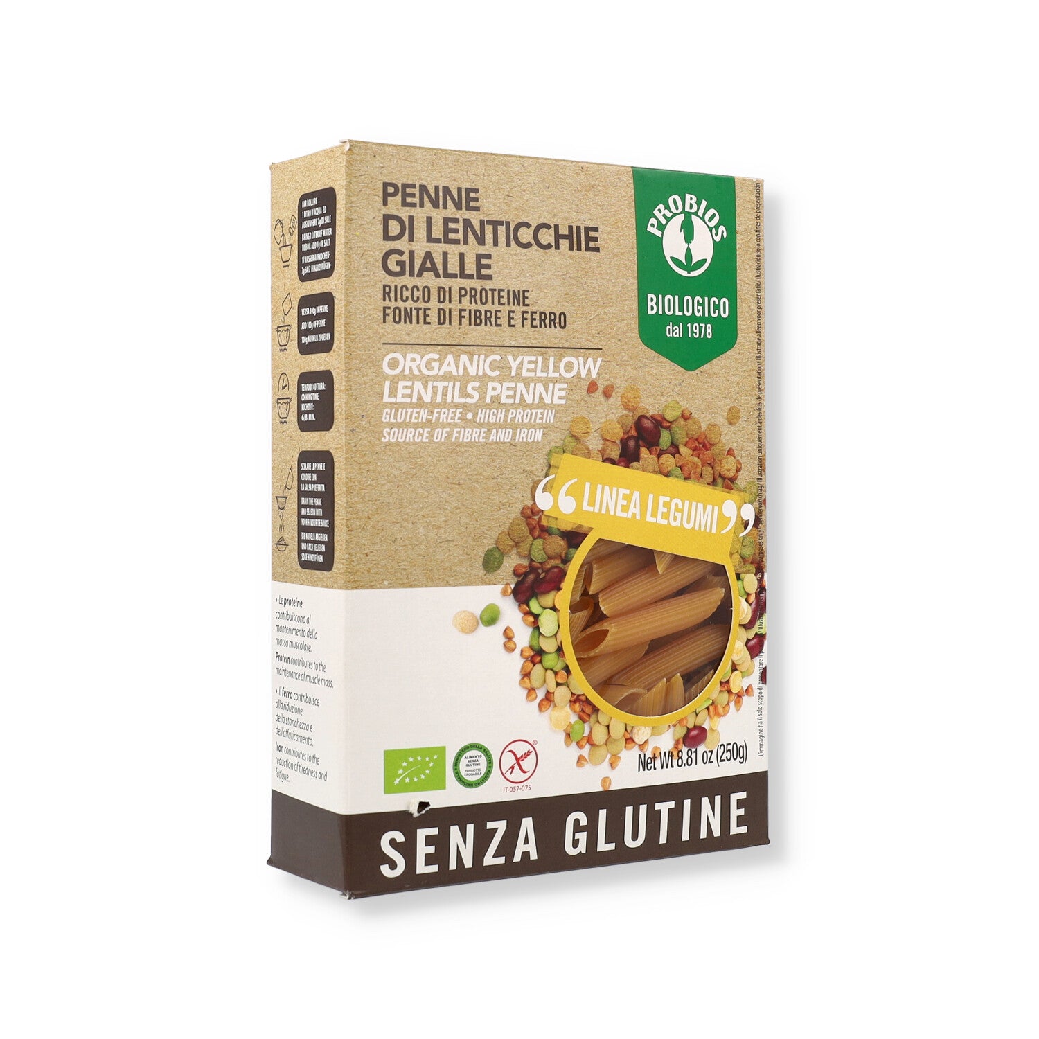 PENNE LENTICCHIE GIALLE 250G