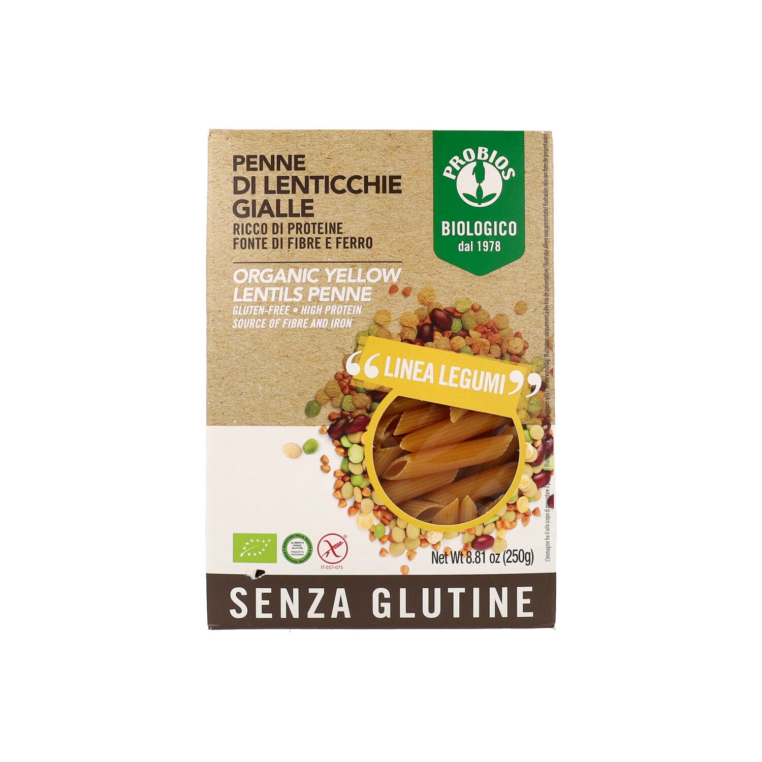 PENNE LENTICCHIE GIALLE 250G